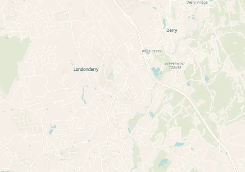 Map of Londonderry, NH with 3 verified clinic locations