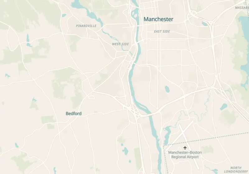 Map of Manchester, NH with 5 verified clinic locations