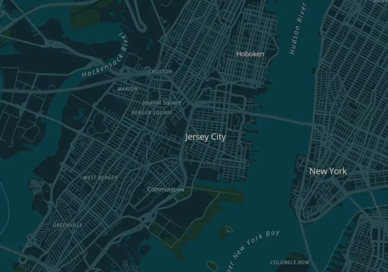 Map of Jersey City, NJ with 3 verified clinic locations