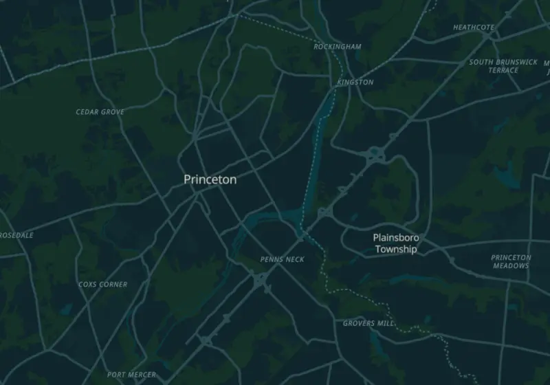 Map of Princeton, NJ with 8 verified clinic locations