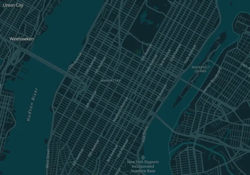 Map showing Healsend in New York, NY and nearby listed clinics
