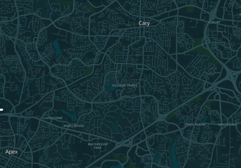 Map of Cary, NC with 10 verified clinic locations