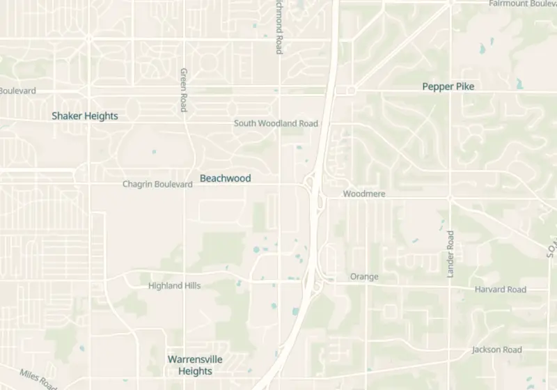 Map of Beachwood, OH with 3 verified clinic locations