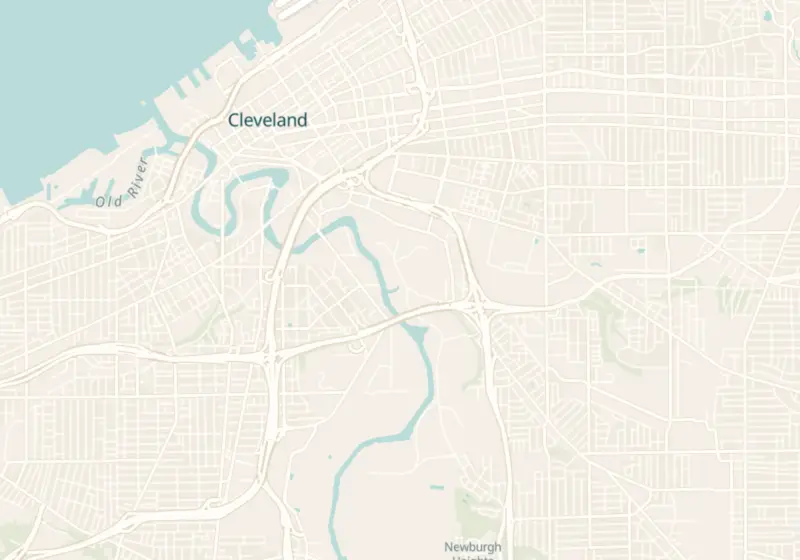 Map of Cleveland, OH with 8 verified clinic locations