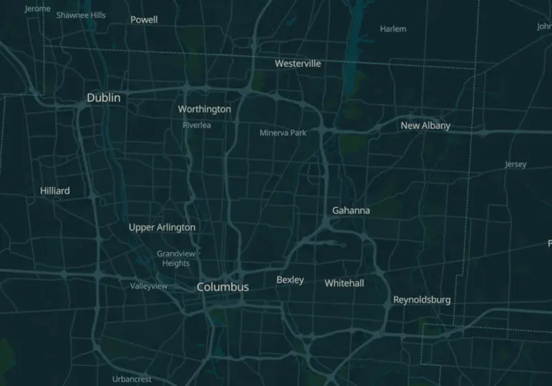Map of Columbus, OH with 17 verified clinic locations