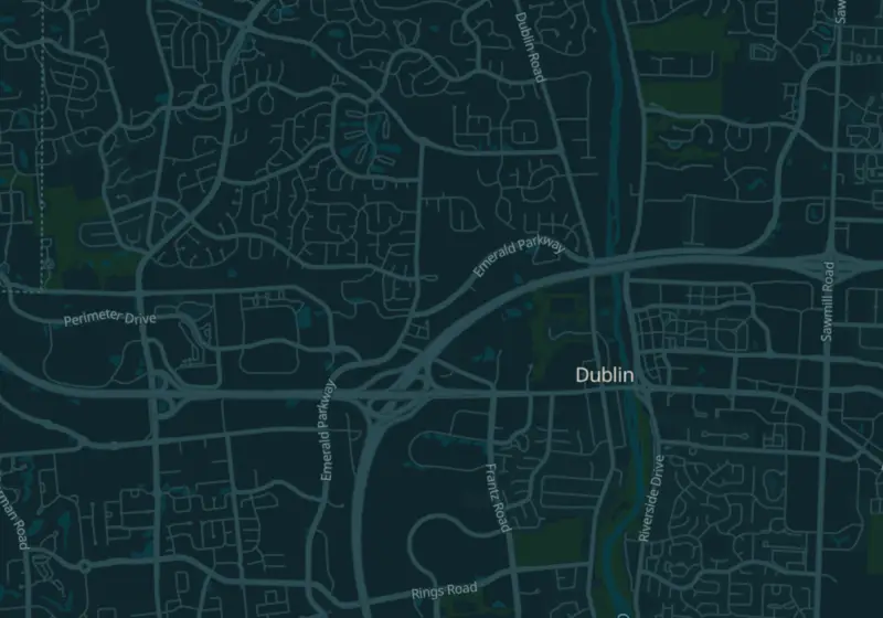 Map of Dublin, OH with 5 verified clinic locations