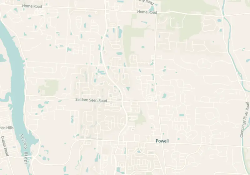 Map of Powell, OH with 3 verified clinic locations