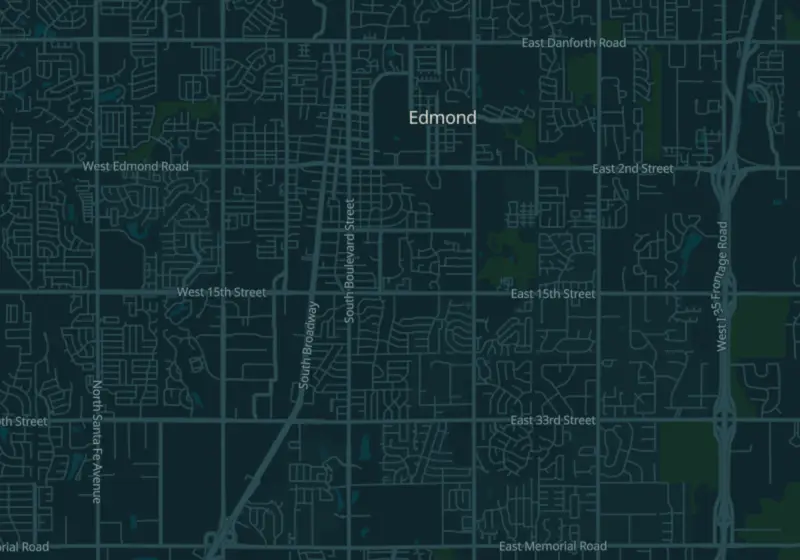 Map of Edmond, OK with 5 verified clinic locations