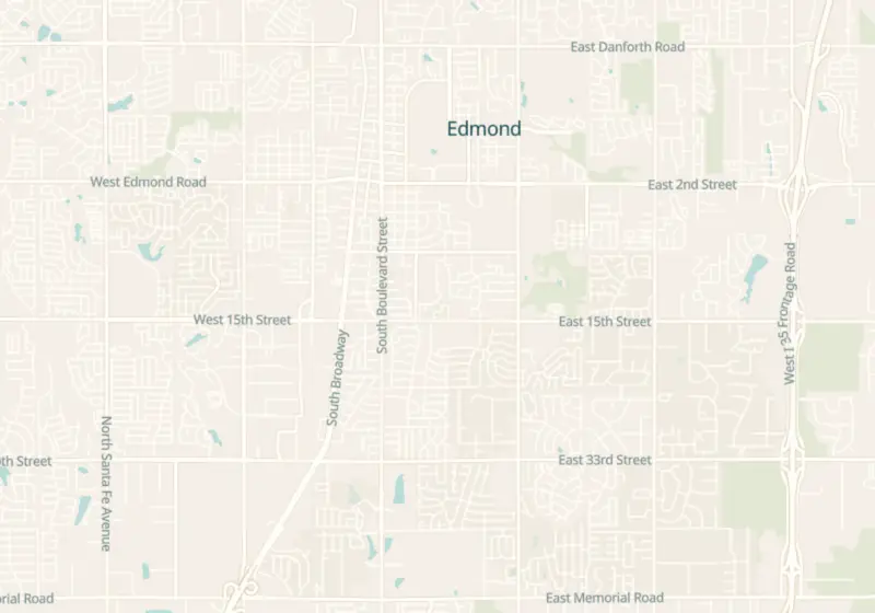 Map of Edmond, OK with 5 verified clinic locations