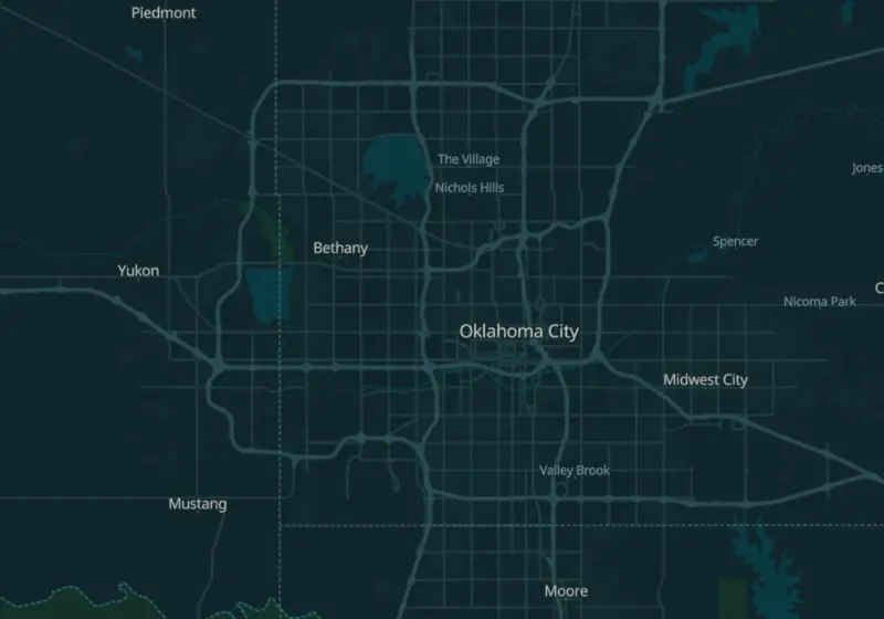 Map of Oklahoma City, OK with 24 verified clinic locations