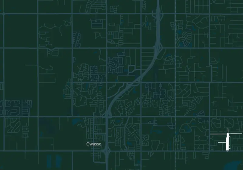 Map showing Rx Health & Wellness in Owasso, OK and nearby listed clinics