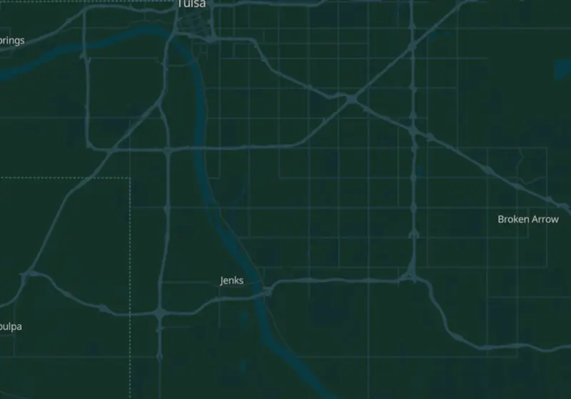 Map of Tulsa, OK with 22 verified clinic locations