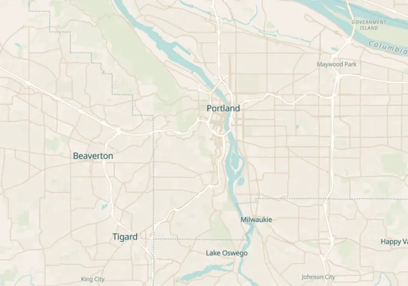 Map showing Refreshed M.D. in Portland, OR and nearby listed clinics
