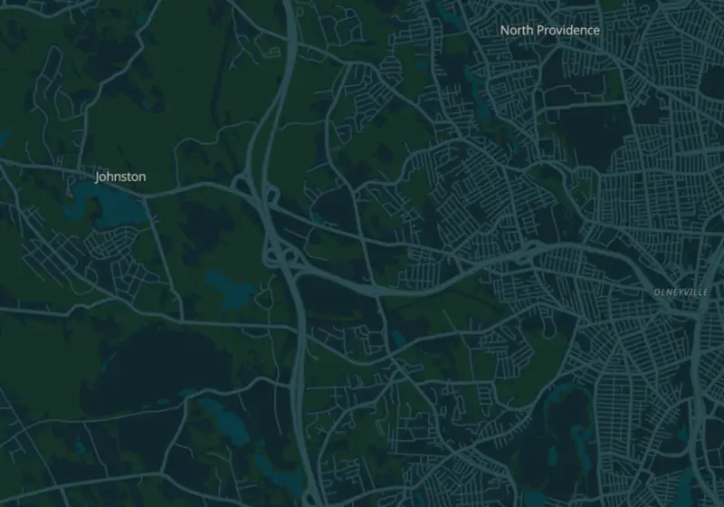 Map of Johnston, RI with 3 verified clinic locations