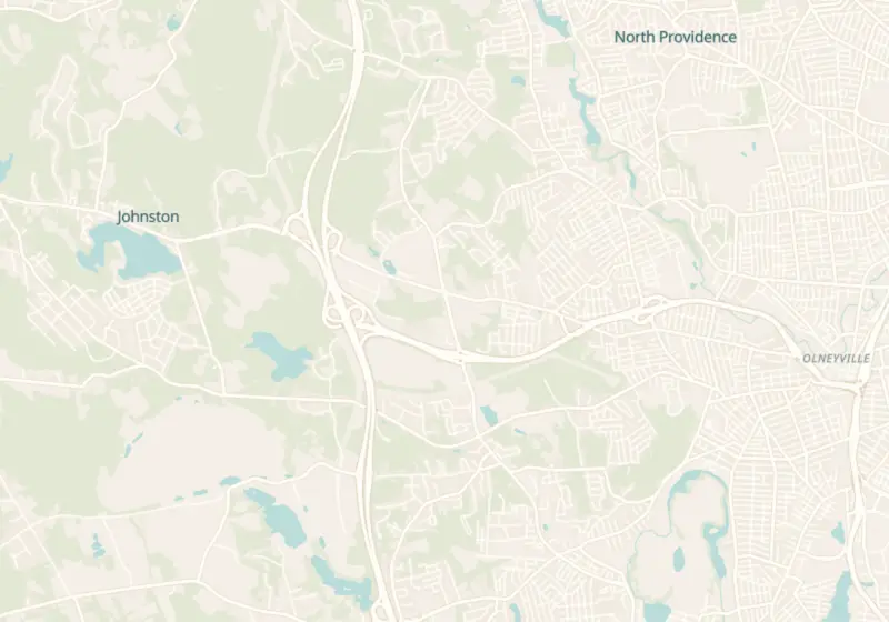 Map of Johnston, RI with 3 verified clinic locations