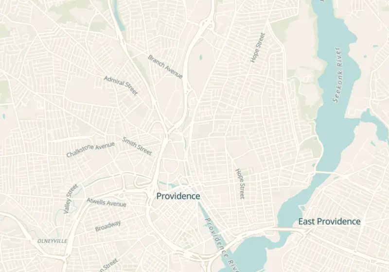Map of Providence, RI with 7 verified clinic locations