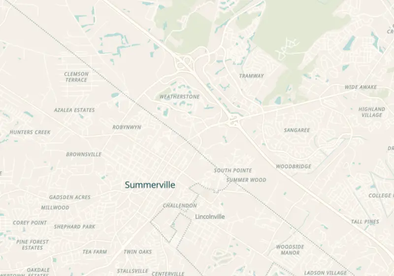Map of Summerville, SC with 5 verified clinic locations