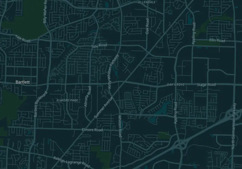Map of Bartlett, TN with 3 verified clinic locations