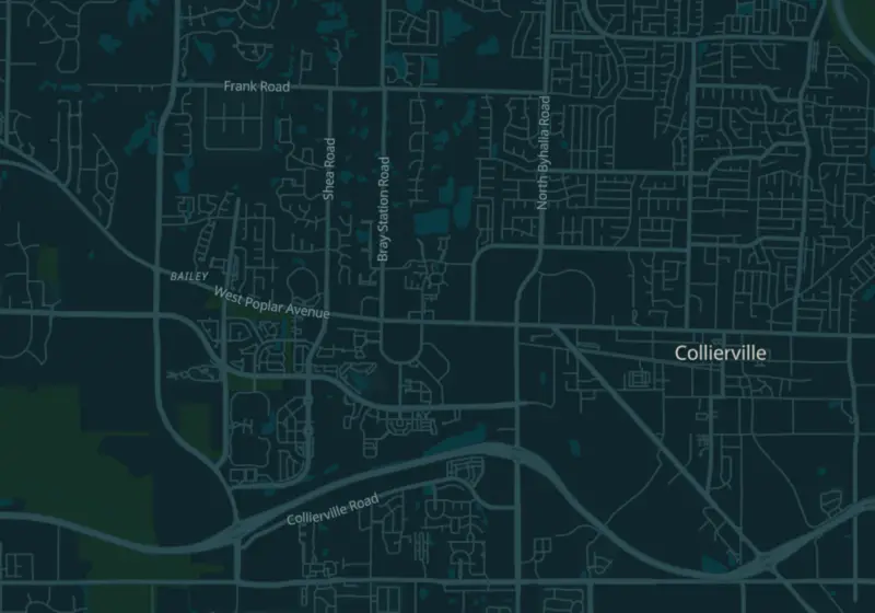 Map of Collierville, TN with 5 verified clinic locations