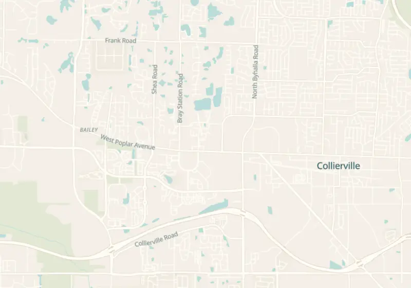 Map of Collierville, TN with 5 verified clinic locations