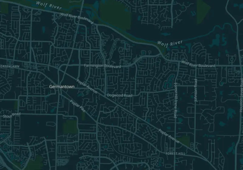 Map of Germantown, TN with 3 verified clinic locations