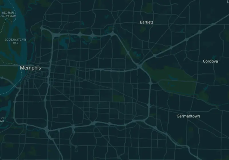 Map showing Advanced TRT Clinic in Memphis, TN and nearby listed clinics