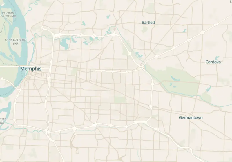 Map showing Advanced TRT Clinic in Memphis, TN and nearby listed clinics