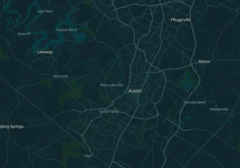 Map of Austin, TX with 58 verified clinic locations