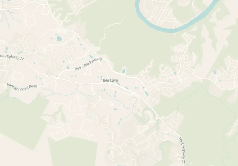 Map of Bee Cave, TX with 5 verified clinic locations