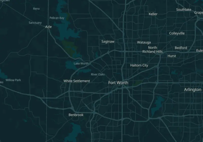 Map of Fort Worth, TX with 27 verified clinic locations