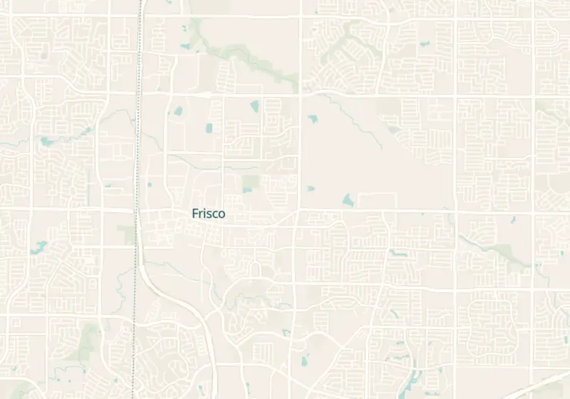 Map of Frisco, TX with 3 verified clinic locations