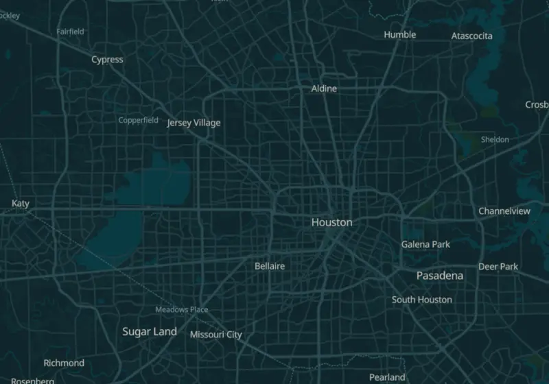 Map of Houston, TX with 71 verified clinic locations