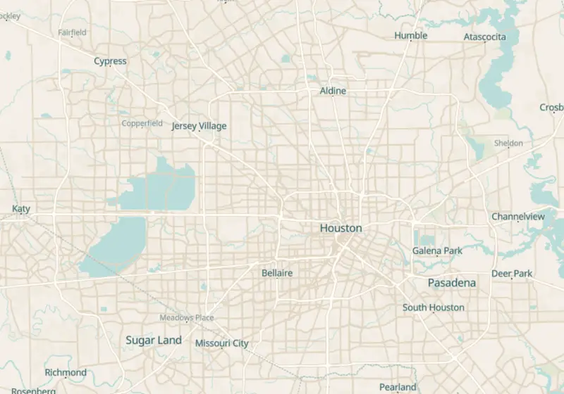 Map of Houston, TX with 71 verified clinic locations