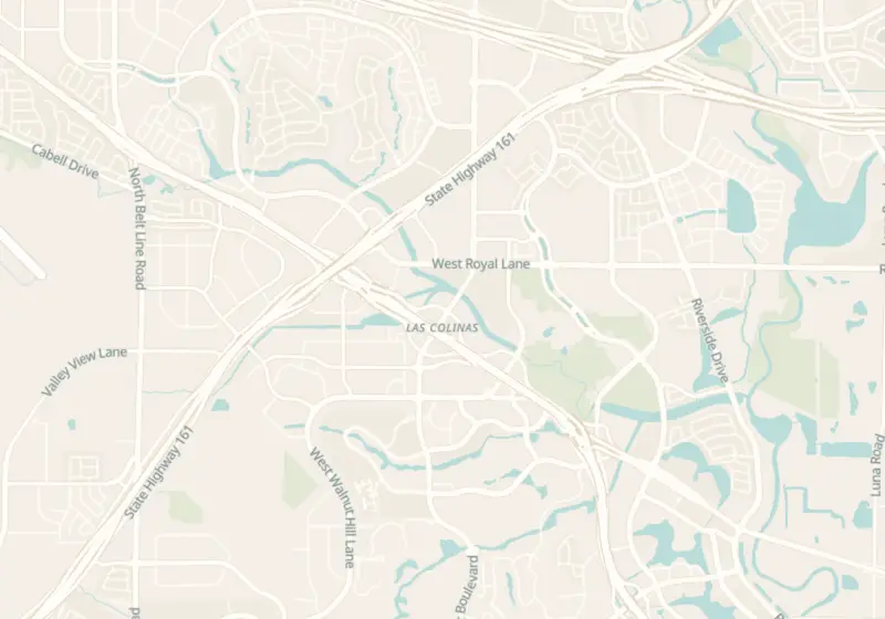 Map of Irving, TX with 3 verified clinic locations
