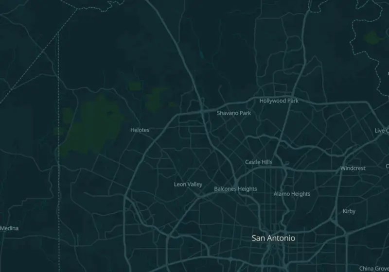 Map showing K&E MedSpa in San Antonio, TX and nearby listed clinics