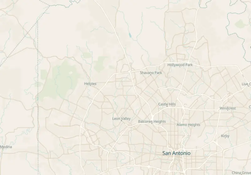 Map showing K&E MedSpa in San Antonio, TX and nearby listed clinics