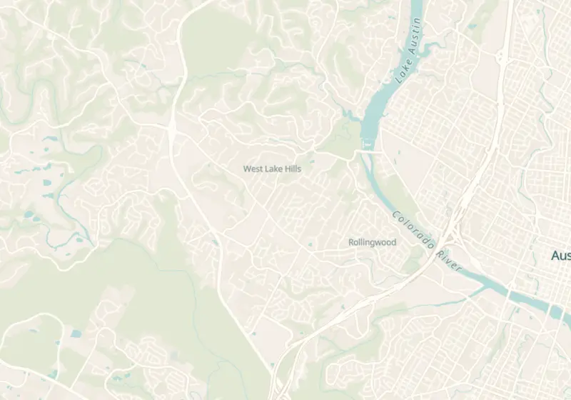 Map showing Restore Hyper Wellness in West Lake Hills, TX and nearby listed clinics