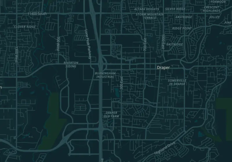 Map of Draper, UT with 4 verified clinic locations