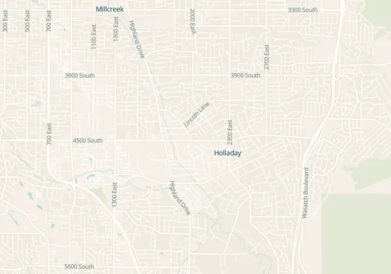 Map of Holladay, UT with 3 verified clinic locations