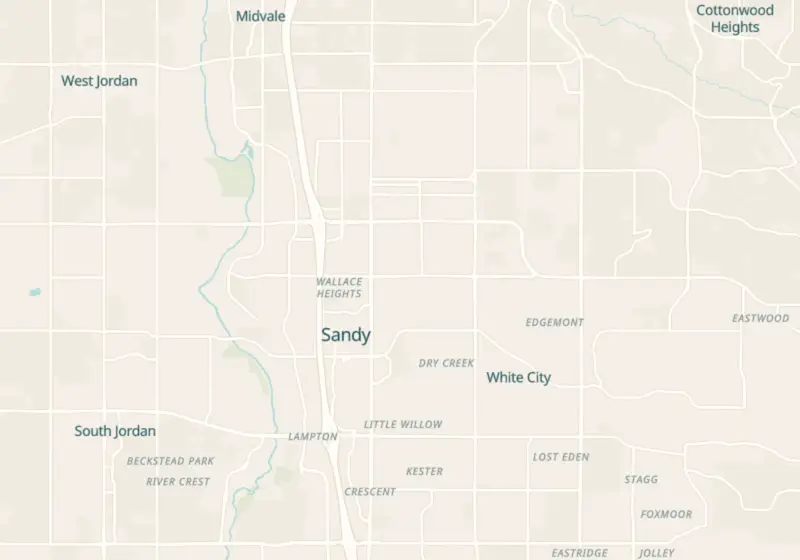 Map of Sandy, UT with 3 verified clinic locations