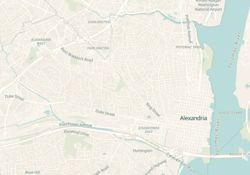 Map of Alexandria, VA with 4 verified clinic locations