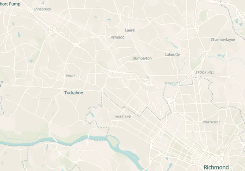 Map showing Evolve Aesthetics LLC in Richmond, VA and nearby listed clinics
