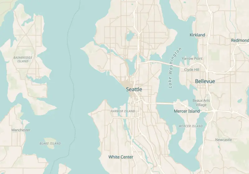 Map of Seattle, WA with 21 verified clinic locations