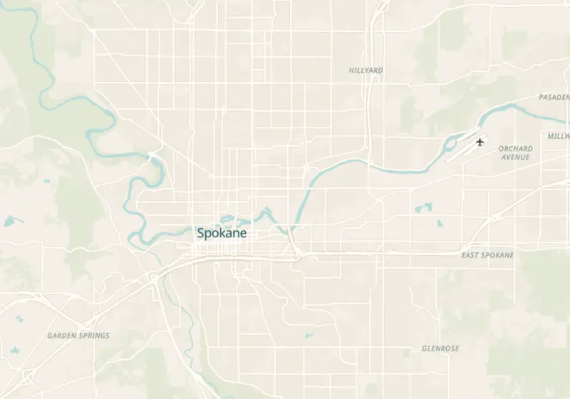 Map of Spokane, WA with 17 verified clinic locations