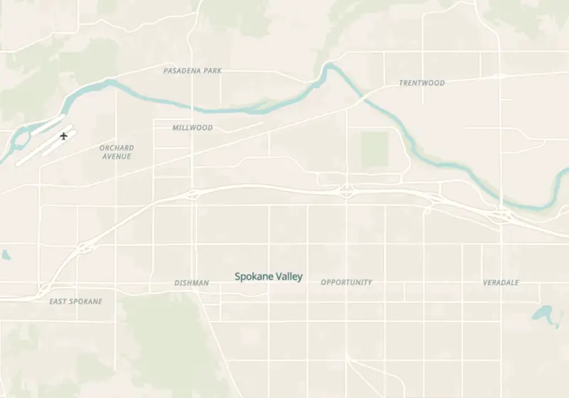 Map showing Stryker Optimal Health & Wellness in Spokane Valley, WA and nearby listed clinics