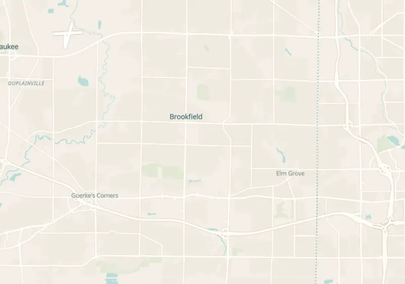 Map of Brookfield, WI with 8 verified clinic locations
