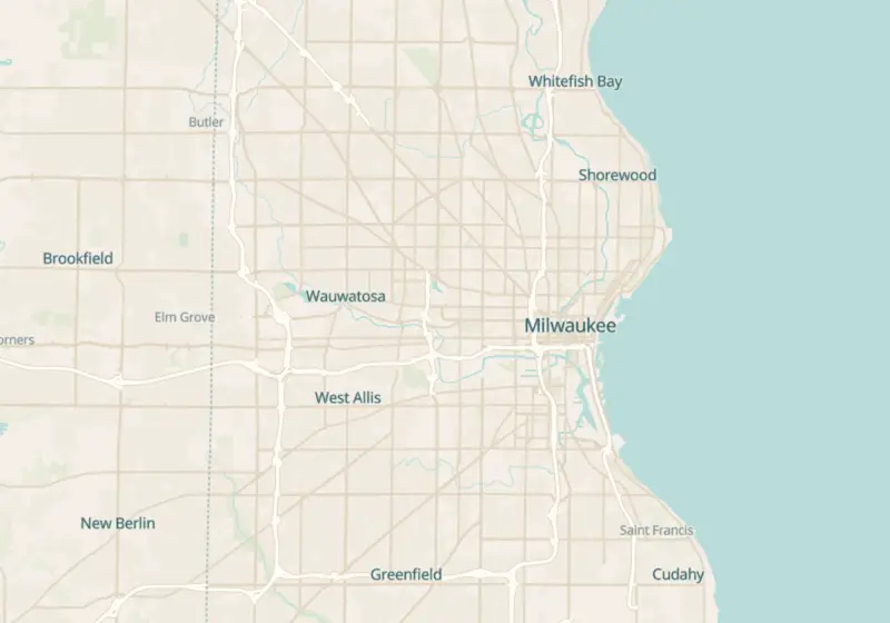 Map of Milwaukee, WI with 6 verified clinic locations