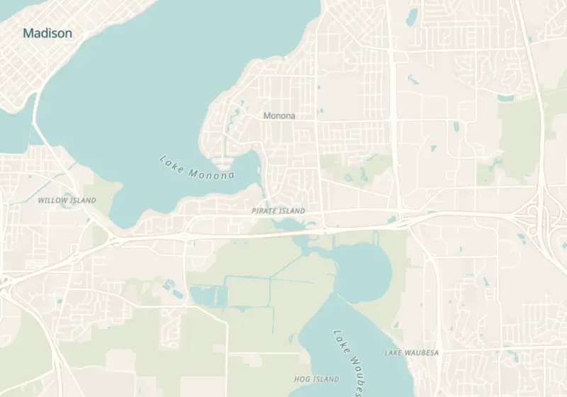 Map of Monona, WI with 4 verified clinic locations