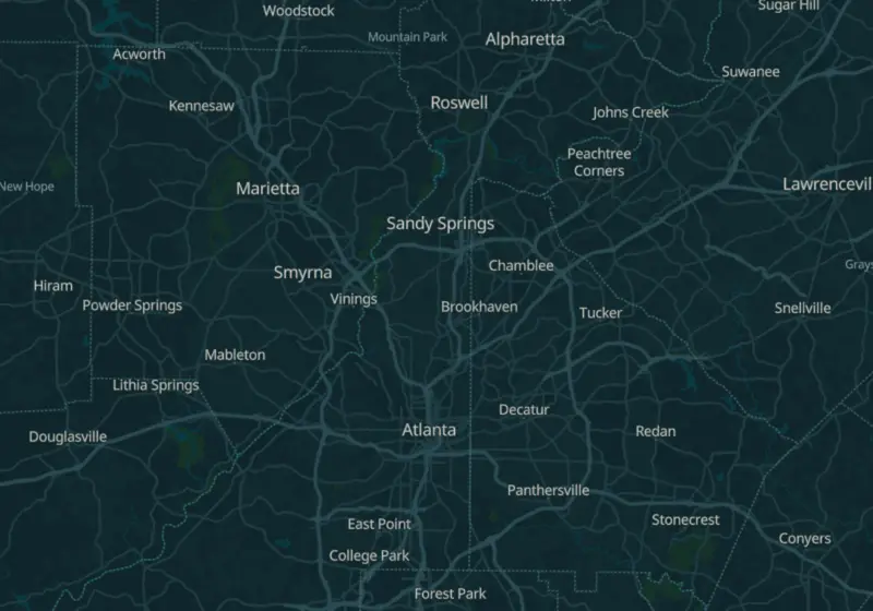 Map showing Age Well ATL in Smyrna, GA and nearby listed clinics