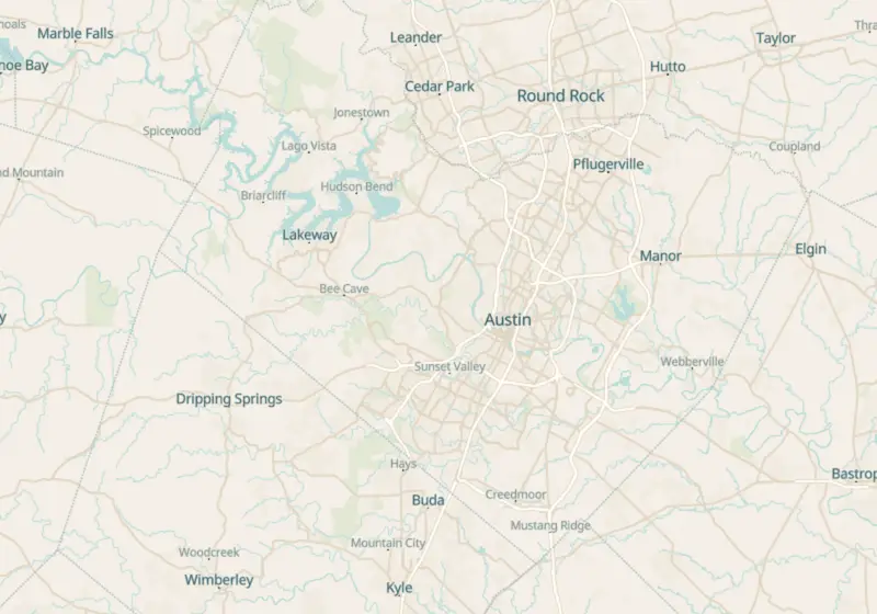 Map showing Kyle Weight Loss and Medspa in Kyle, TX and nearby listed clinics